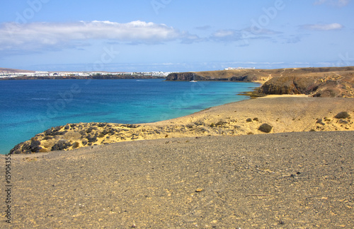 Beautiful beach and sea in Lanzarote Spain