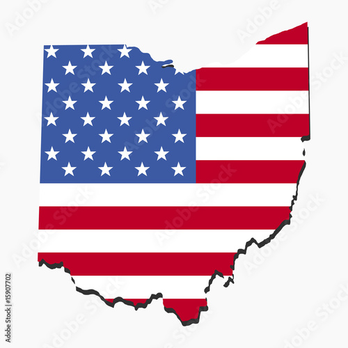 Ohio map flag