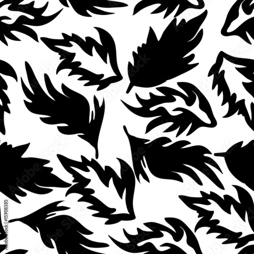 Vector seamless background with leafs