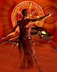 Acrylglasbilder Drachen The Sorcerer - Spellcasting  © Algol
