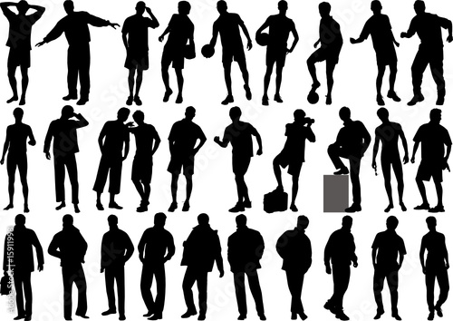 Human figures vector of silhouette of high quality