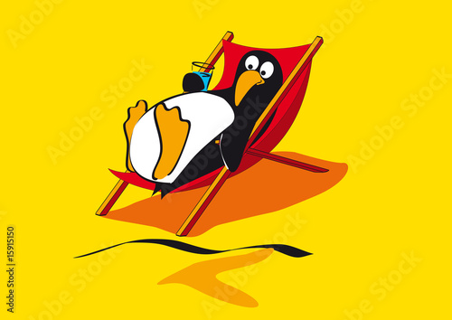 Canvas Print Pinguin Beach