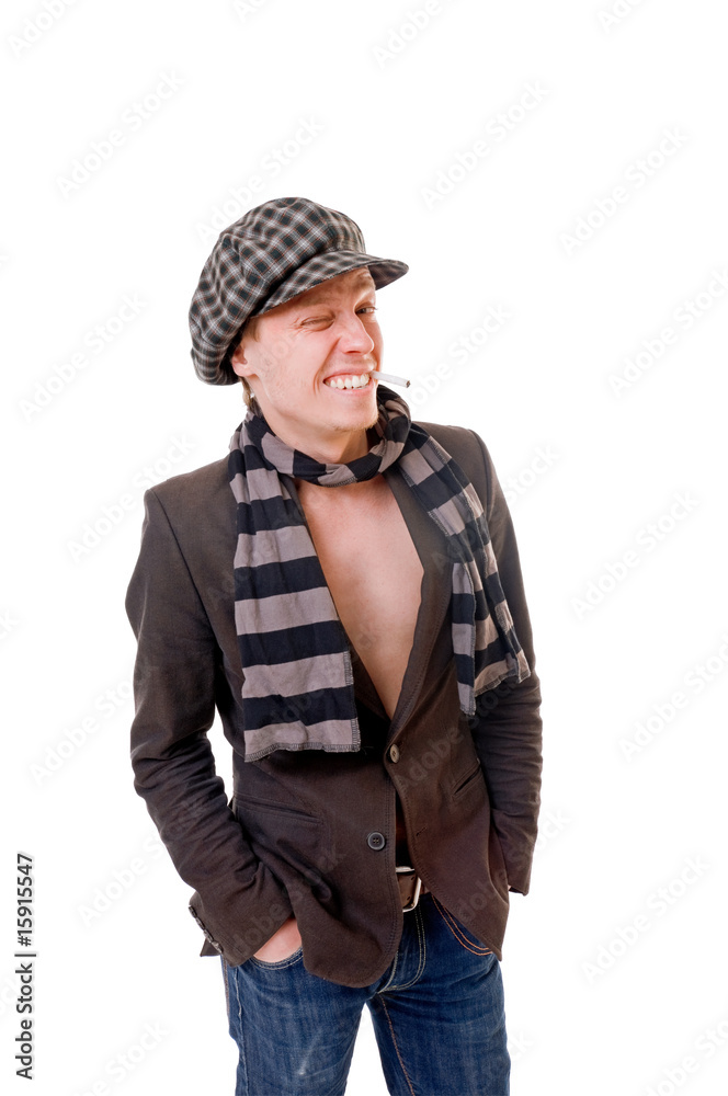 Stylish young man with cigarette Stylish young man with cigarette