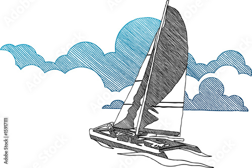 Fototapete sailing boat