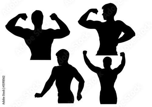 Bodybuilder silhouette vector