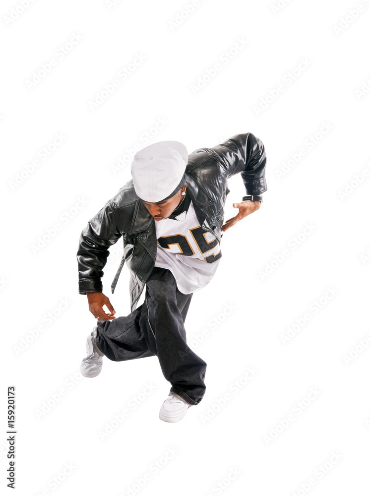 Cool young hip-hop man on white background Cool young hip-hop man on white background