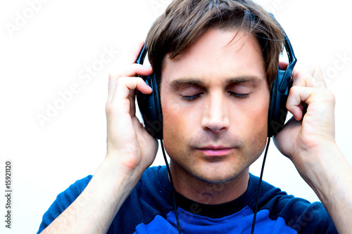 Attractive man with headphones
