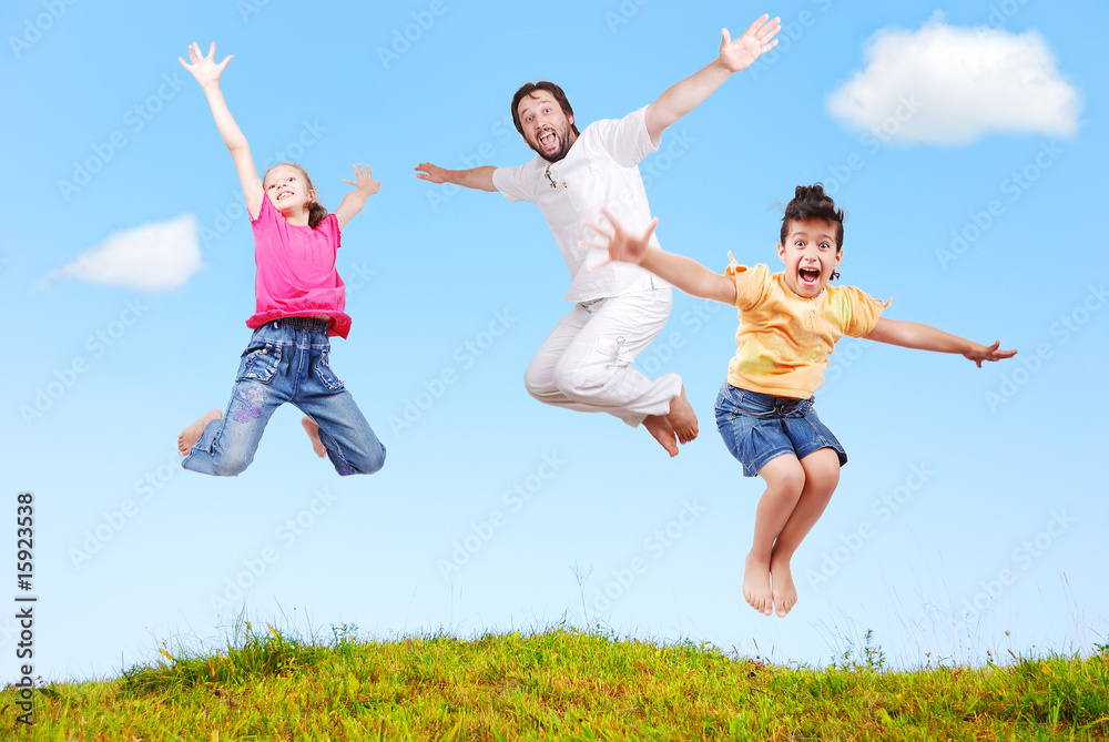 Family happiness outdoor in beautiful natural scene Family happiness outdoor in beautiful natural scene