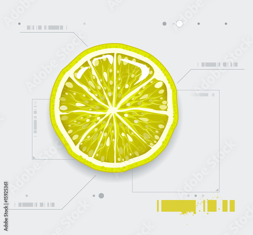 Cut lemon on modern background