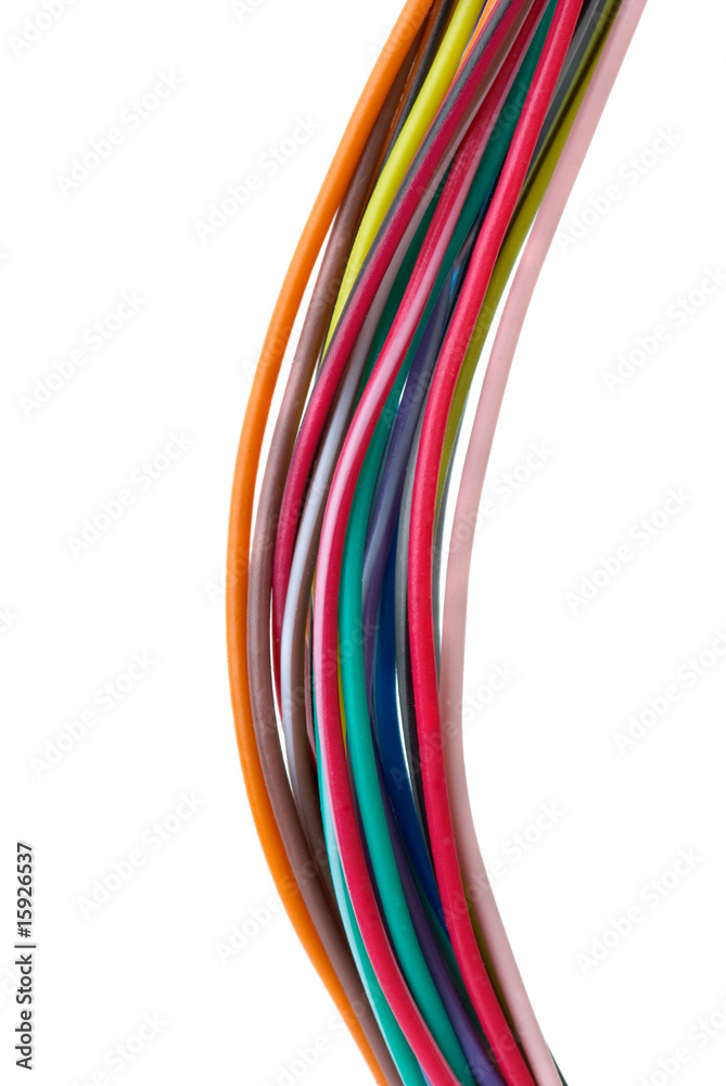 Close-up shot of different colored wires Close-up shot of different colored wires