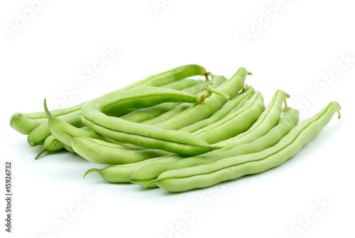 Small pile of green bean pods