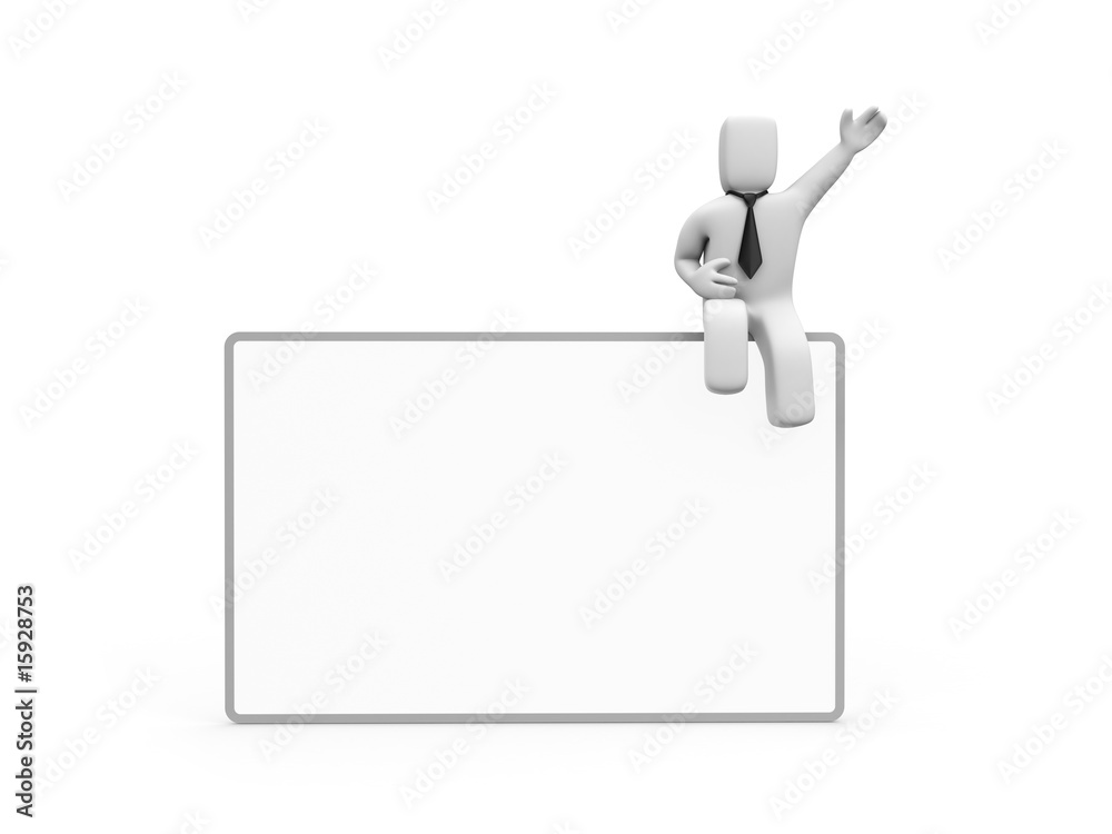Person and blank billboard (add you text or design) Person and blank billboard (add you text or design)