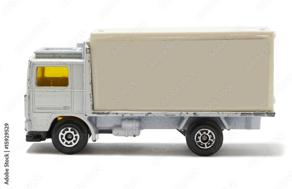 white truck(toy). white truck(toy).