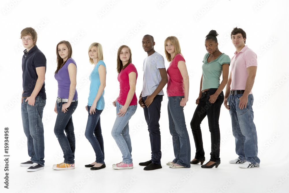 Group Of Teenage Friends In Studio Group Of Teenage Friends In Studio