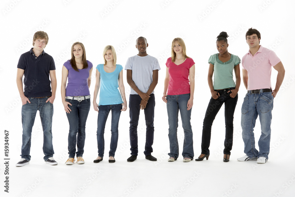 Group Of Teenage Friends In Studio Group Of Teenage Friends In Studio