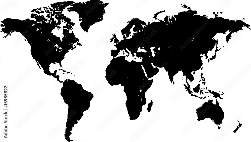 black vector world map black vector world map