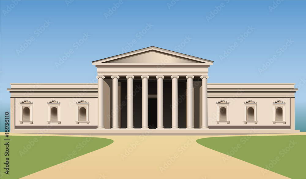 Obraz premium museum building with columns vector