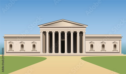 museum building with columns vector