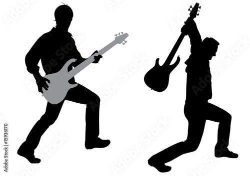 guitarist silhouette vector
