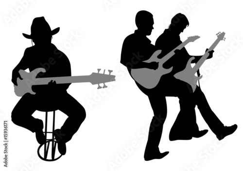 guitarist silhouette vector