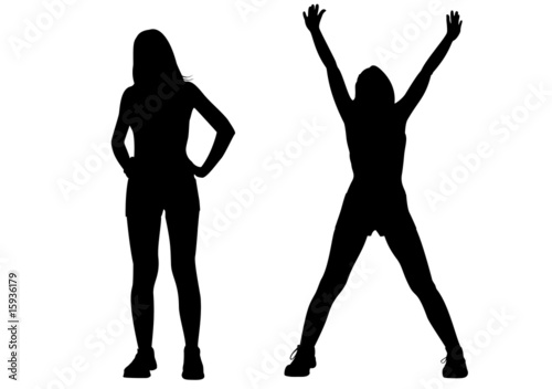 sport girl silhouette vector