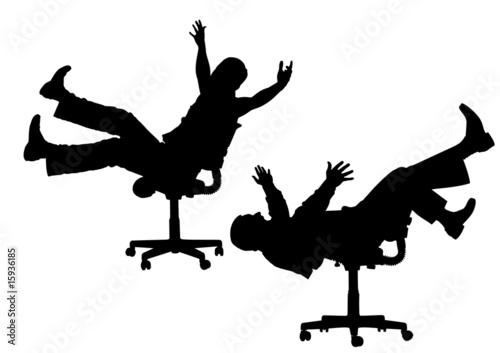 funny people on chair silhouette vector
