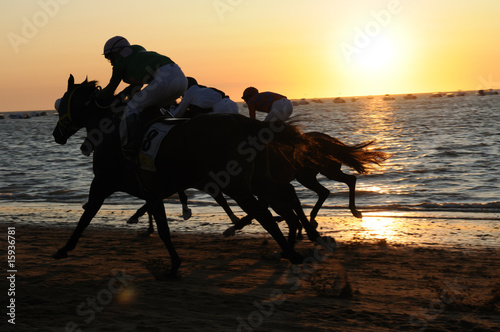 carrera de caballos en Sanlucar de Barrameda CADIZ photo