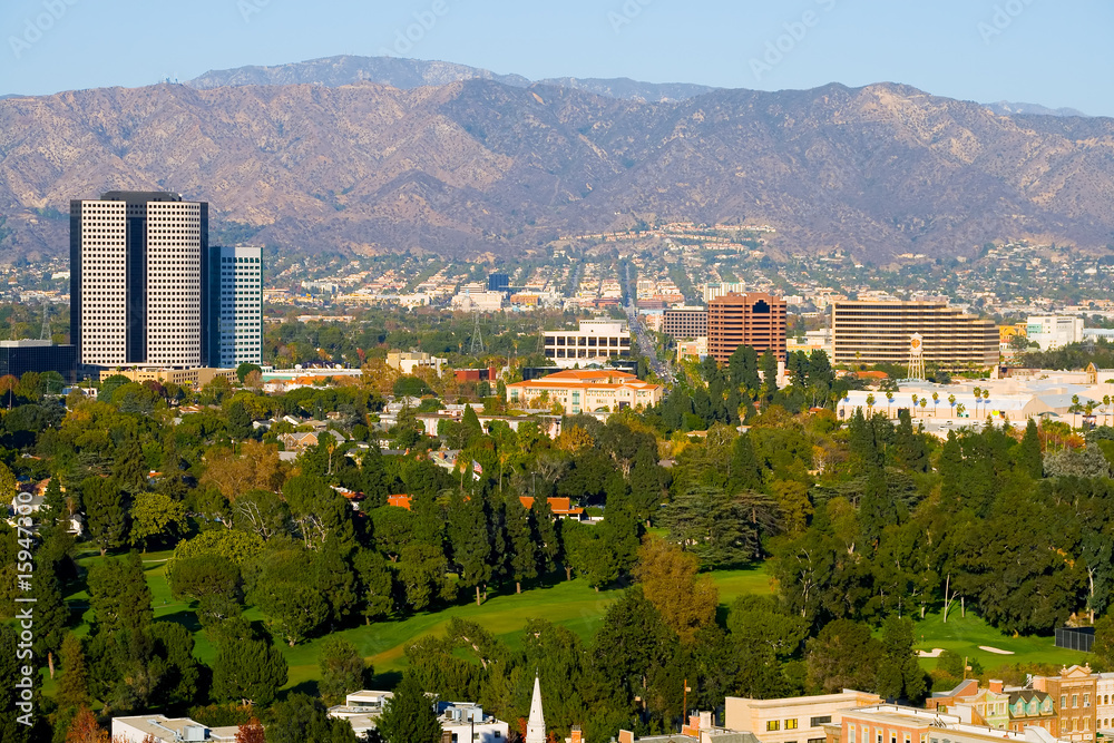 Fototapeta premium Hollywood city and hills around it