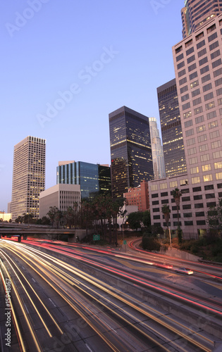 Los Angeles downtown at night © Mike Liu