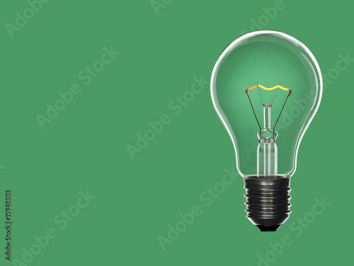 Bulb light over green