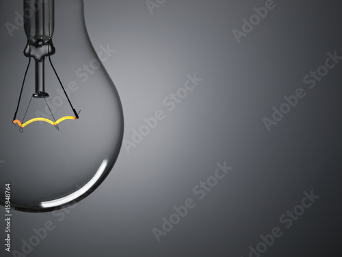 Bulb light over grey