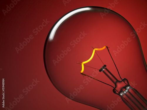 Bulb light over red