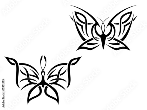 Isolated butterfly tattoo