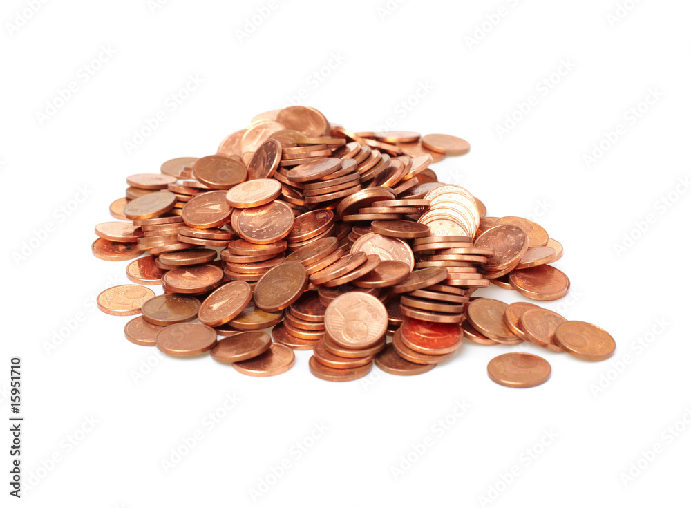 coins  on white background