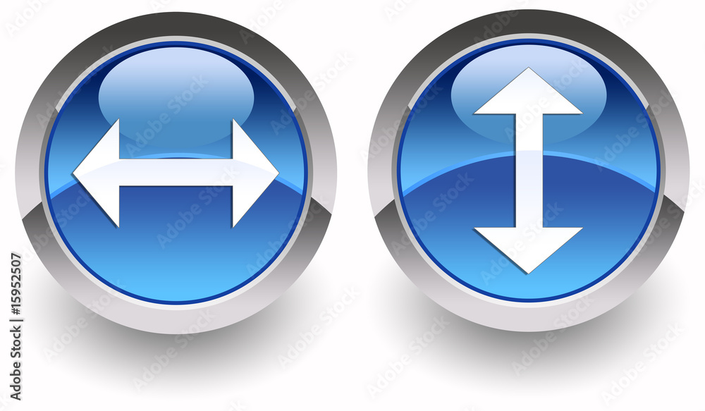 ''Two directions'' (right-left, up-down) arrows glossy icons ''Two directions'' (right-left, up-down) arrows glossy icons