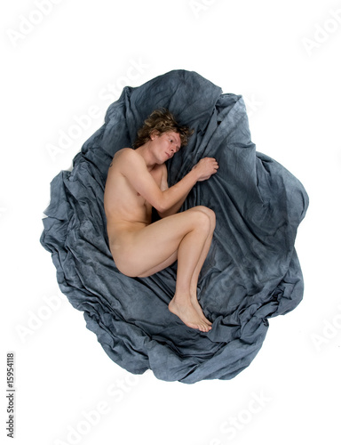 Fototapeta Nude  person in a fetal position