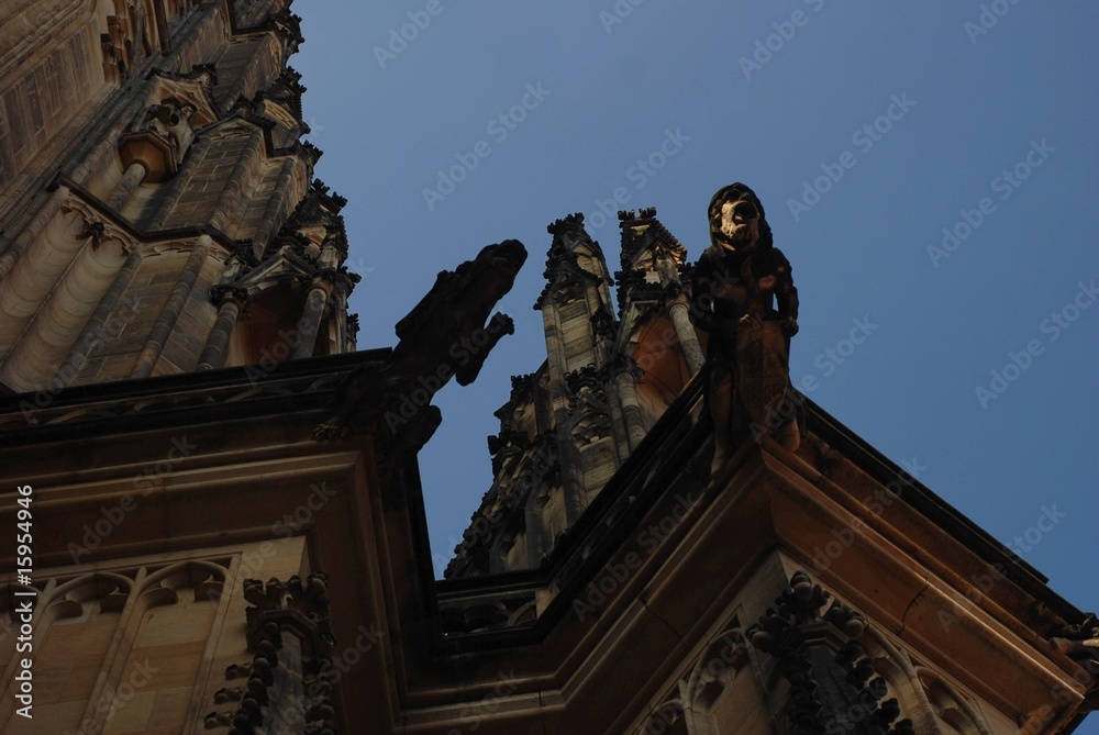 Obraz premium Statues on the roof - Prague