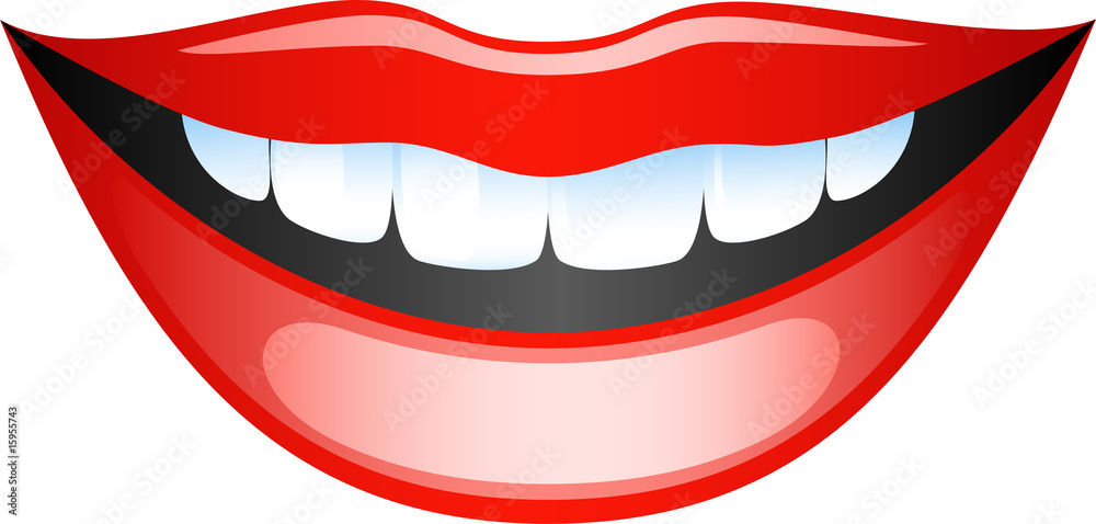 Obraz premium Smiling female lips