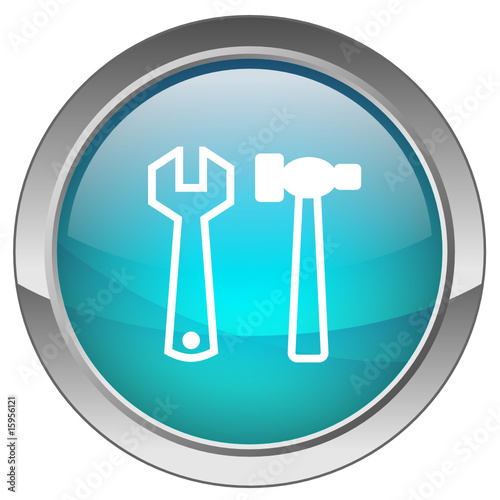 Bouton "Outils (bleu) - ""Tools" button (blue)