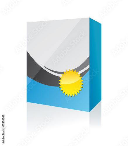 software box with badge