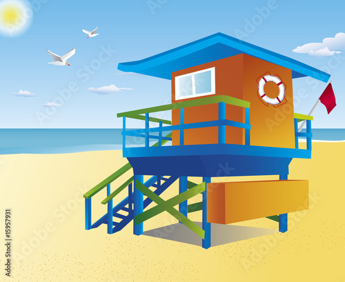 Life guard tower on a beach