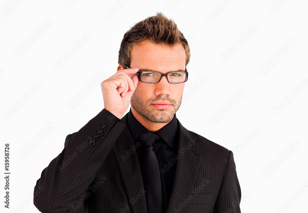 Businessman with glasses looking at the camera Businessman with glasses looking at the camera