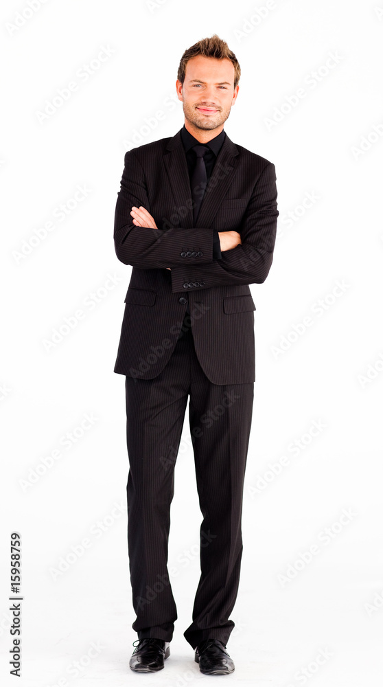 Friendly businessman with crossed arms Friendly businessman with crossed arms
