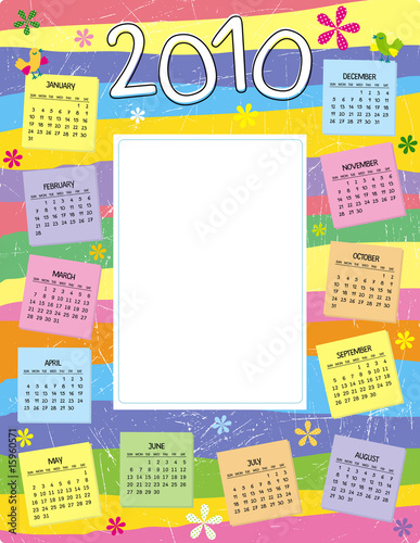 2010 Calendar with place for kid’s photo