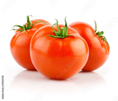 fresh red tomatoes isolated on white