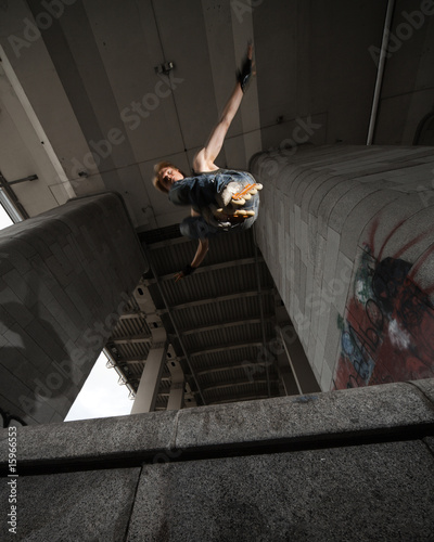 Jumping rollerskater photo