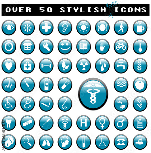Over 50 Glossy Medical Icons