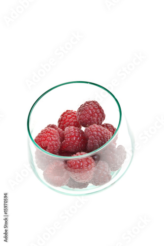 Rasberries in glass