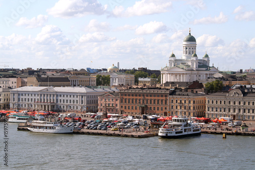 Obraz na płótnie Beautiful view of Helsinki harbor, Finland w salonie