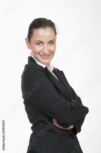 businesswoman standing looking at camera